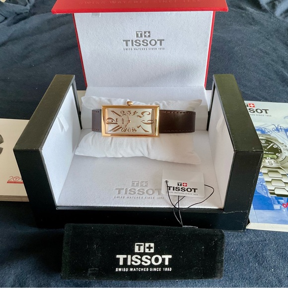 Rare Deco Tissot Heritage Banana Watch w Original Box Booklets EUC - Picture 2 of 16
